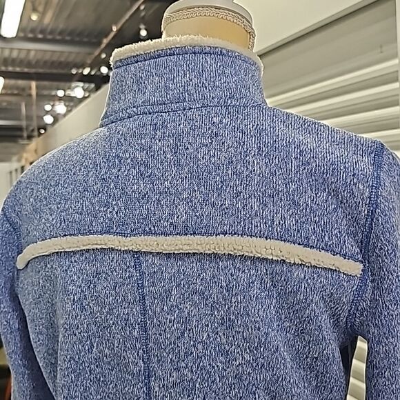 Talbots Sherpa Yoke Trim Jacket, Size Medium Petite, Ultramarine Blue - Picture 6 of 10